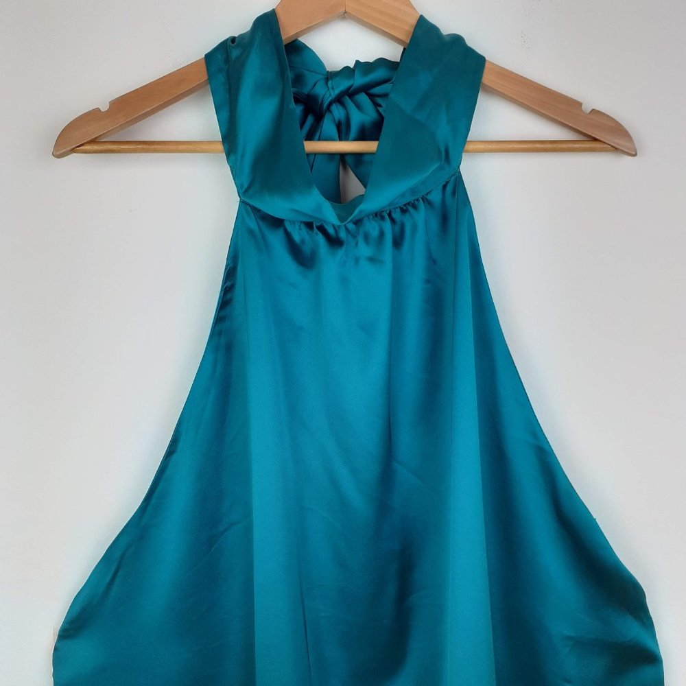 Halter Blouse Size 26. Teal Sleeveless Trapeze Flowy NEW Pretty Little Thing